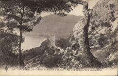 CPA Cote d'Azur Route de Beaulieu a Monaco Vue prise du dessus de la Station d'Eze 