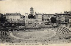 CPA Arles Theatre antique vue prise des Grandins 
