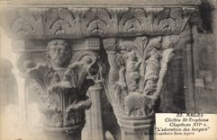 CPA Arles Cloitre St Trophime Chapiteau L'adoration des bergers