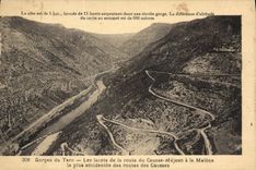 CPA Gorges du Tarn Les Lacets de la Route du Causse Mejean a la Malene la plus accidentee des routes