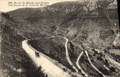 CPA Route de Mende aux Gorges Les Lacets de la route de Molines 