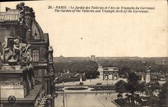 CPA Paris Le Jardin des Tuileries et l'Arc de Triomphe du Carrousel 