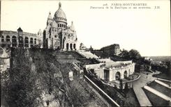 CPA Paris Montmartre Panorama de la Basilique et ses environs 