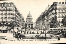 CPA Paris La Rue Soufflot et le Pantheon 