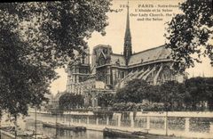 CPA Paris Notre Dame L'Abside et la Seine Our Lady Church 
