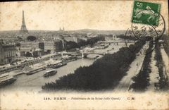 CPA Paris Panorama de la Seine cote Ouest Tour Eiffel