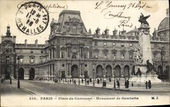 CPA Paris Place du Carrousel Monument de Gambetta