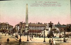 CPA Paris Place de la Concorde Les Fontaines et l'Obelisque de Louqsor 