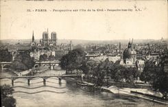 CPA Paris Perspective sur l'lle de la Cite 