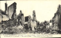 CPA Guerre Europeenne 1914 1915 Le Crime de Reims Maison rue de Macon incendie et bombardee par les 