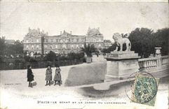 CPA Paris Le Senat et le Jardin du Luxembourg 