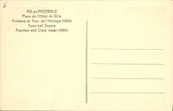 CPA Aix en Provence Place de l'Hotel de Ville Fontaine et Tour de l'Horloge 