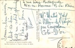 CPA Aix en Provence La Fontaine des Quatre Dauphins La Rue Cardinale et l'Eglise St Jean de Maite 