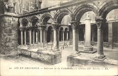 CPA Aix en Provence interieur de la Cathedrale le Cloitre XV siecle 