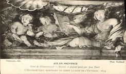 CPA Aix en Provence hotel de Chateaurenard Escalier et plafond peints par Jean Daret l'Arithmetique 