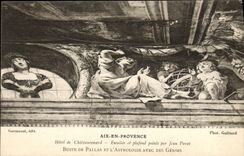 CPA Aix en Provence hotel de Chateaurenard Escalier et plafond peints par Jean Daret Buste de Pallas