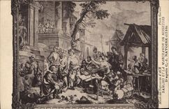 CPA Musee des Tapisseries d'Aix Sancho et la Marchande de Noisettes d'apres C J Natoire 1735 