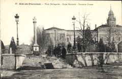 CPA Aix en Provence Place Bellegarde Ecole Normale Fontaine Granet 