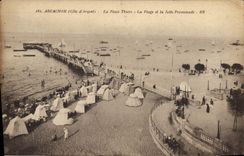 CPA Arcachon Cote d'Argent la place Thiers la plage et la Jetee Promenade 