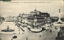 CPA Bordeaux les Allees de Tourny et le cours du XXX Juillet 