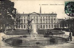 CPA Bordeaux hotel de ville les jardins 