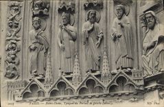 CPA Paris Notre Dame Tympan du Portail de Gauche detail 