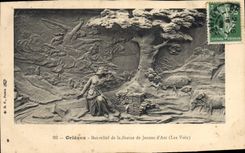 CPA Orleans Bas relief de la Statue de Jeanne d'Arc 