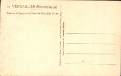 CPA Versailles Pittoresque Table de la Signature du Traite de Paix 