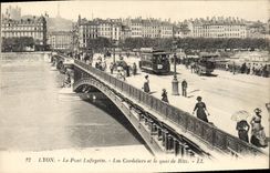 CPA Lyon Le Pont Lafayette Tramway