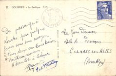 CPA Lourdes La Basilique Berger Moutons