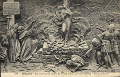 CPA Orleans Bas reliefs de la statue de Jeanne D'Arc par Vital Dubray 