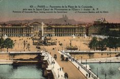 CPA Paris Panorama de la Place de la Concorde pris vers le Sacre Coeur de Montmartre et l'Opera a dr