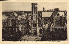 CPA Paris Mairie du I Arrdt et l'Eglise St Germain l'Auxerrois 