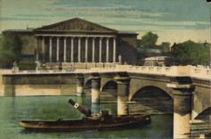 CPA Paris La Chambre des Deputes et le Pont de la Concorde Bateau
