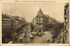 CPA Paris Le Boulevard des Italiens et le Boulevard Haussmann 