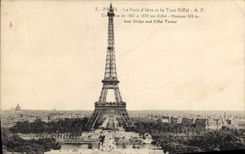 CPA Paris Le Pont d'lans et la Tour Eiffel 