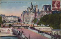 CPA Paris L'Hotel de Ville et le Pont d'Arcole 