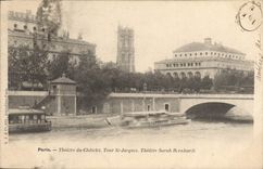 CPA Paris Theatre du Chatelet Tour St Jacques Theatre Sarah Bernhardt 