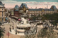 CPA Paris Place de la Republique Faubourg du Temple et Hotel Moderne 