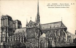 CPA Paris Notre Dame Cote Sud au bord de la Seine 