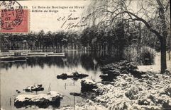 CPA Paris Le Bois de Boulogne en Hiver Effets de Neige 
