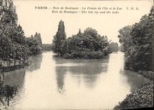CPA Paris Bois de Boulogne La Pointe de l'Ile et le Lac 