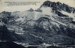 CPA Brianconnais le Col du Lautaret (2058 m) les Lacets du Galibier et la roche du Grand Galibier (3