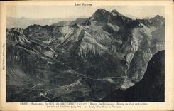CPA Panorama du Col du Lautaret (2075 m) Route de Briancon Route du Col de Galibier Le Grand Galibie