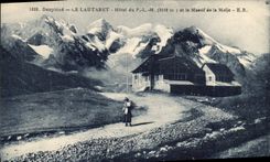 CPA Dauphine le Lautaret Hotel du P L M(2110 m) et le Massif de la Meije