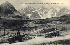 CPA Dauphine le Lautaret et le Massif de la Meije Automobiles
