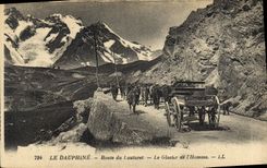 CPA  le Dauphine Route du Lautaret Le Glacier de l'Homme