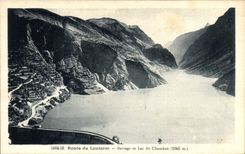 CPA Route du Lautaret Barrage et lac du Chambon (1040 m)