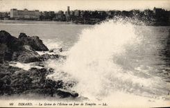 CPA Cote d'Emeraude Dinard La Greve de l'Ecluse un Jour de Tempete
