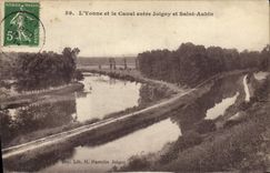 CPA L'Yonne et le Canal entre Joigny et Saint Aubin